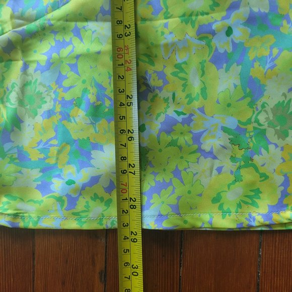 Strangers & Lovers Yellow Satin Floral Skirt - Picture 5 of 8